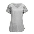 thumbnail image 4 of Fesfesfes Ladies T Shirts Short Sleeve Women Summer Fashion V-Neck Short Sleeve Solid Color Casual T-Shirt Top Tops 6(M), 4 of 6