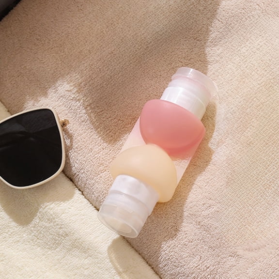 Double Headed Travel Bottle for Shampoo and Shower Gel 2 Compartment Dual Chamber Dispenser Leakproof Portable Refillable Container for Toiletries Cosmetics Carry On - Soft Plastic Reusable