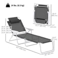 thumbnail image 3 of Outsunny Outdoor Lounge Chair with Adjustable Backrest, Charcoal Grey, 3 of 10