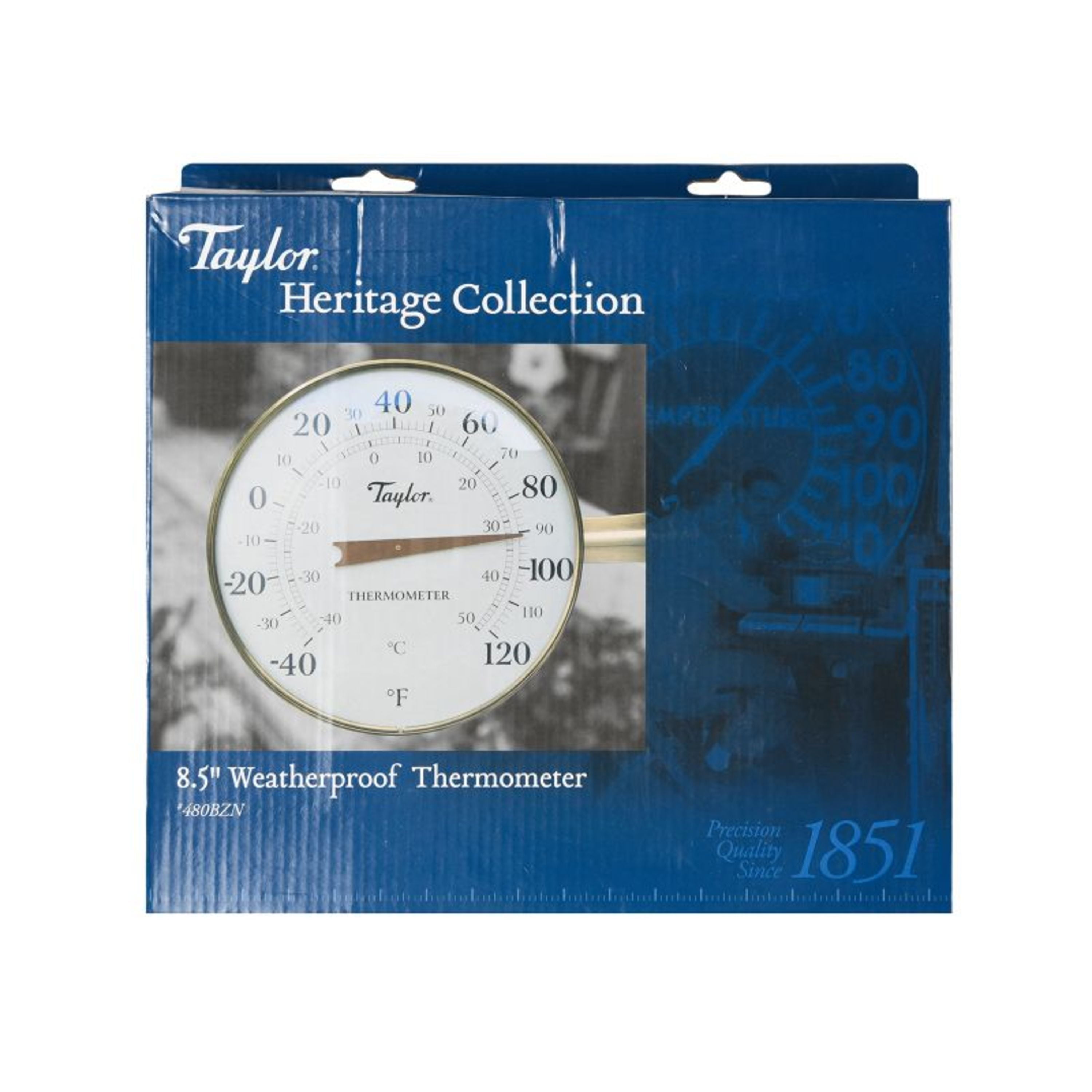 Taylor Heritage Spirit-Filled Metal Thermometer, 12.25-inch
