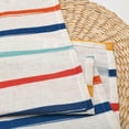 thumbnail image 4 of Hiasan 42 x 18 Inch Kitchen Valance Curtain, Linen Striped Valance for Bedroom Living Room, Rod Pocket Farmhouse Light Filtering Window Valance Curtain, Colorful Vertical Stripes, 1 Panel, 4 of 9