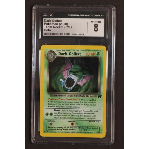 2000 Pokémon Team Rocket Dark Golbat #7/82 Holo CGC 8
