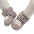 thumbnail image 3 of Otqutp Baby Flat Sole Shoes Warm Shoes Soft Booties Comfortable Boots Toddler Warming Home Shoes Snow Boots for Baby Girls and Boys(Grey,0-6 Months), 3 of 7