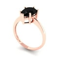 thumbnail image 2 of Solitaire Engagement Ring for Women - 2ct Natural Onyx in 14K Rose Gold Promise Ring, 2 of 6