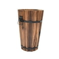 thumbnail image 3 of Macetero de barril de madera, estilo rústico, para patio, plantas de exterior, jardín y hogar. Estilo B, 3 of 8
