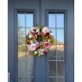 thumbnail image 3 of Corona de puerta de flores de peonía artificial Li build 30 cm primavera verano decoración hogar, 3 of 5