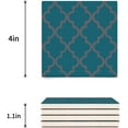 thumbnail image 3 of FMSHPON Modern Moroccan Geometric Pattern Green Gray Set of 8 Coaster for Drinks, Absorbent Ceramic Stone Coasters Cup Mat with Cork Base for Home Kitchen Room Coffee Table Bar Decor, 3 of 4