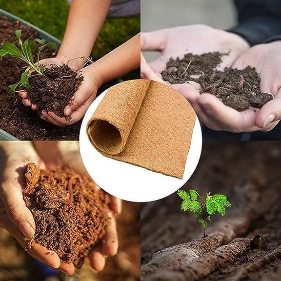 4 Pieces Worm Blanket Worm Bin Blanket,2 x 2Ft Worm Blankets Subpod,Degradable Jute Fibre Worm Blanket for Compost Bin，Worm Bin Blanket for Composting with Pull Ring