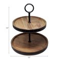 thumbnail image 2 of IH Casa Decor Wood Acacia Grey Avec Support De Gâteau À 2 Niveaux Riveté, 2 of 4