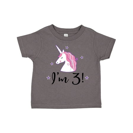 

Inktastic Third Birthday Cute Unicorn Gift Toddler Toddler Girl T-Shirt
