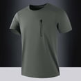 thumbnail image 2 of XIAOCHA Men's Zipper Pocket Performance T Shirt Short Sleeve Crewneck Pullover Top Breathable Athletic Outdoor Tees, 2 of 3