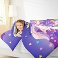 thumbnail image 4 of Manfei Cartoon Kawaii Axolotl Bedding Comforter Set,Purple Glitter Print Twin Comforter Sets,Galaxy Stars Fantasy Bedding Set For Girls Teens,Ultra Soft Home Decor Reversible,2pcs, 4 of 8