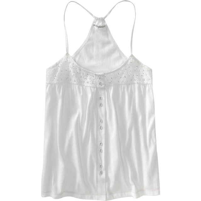 Aeropostale Womens Wide Fit Cropped Tank Cami Tank Top, Blanco, X-Large Aeropostale Cami