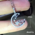 thumbnail image 2 of HOOUN Simple Women 925 Silver Cubic Zirconia Necklace Pendant Wedding Jewelry Gifts-#13, 2 of 5