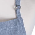 thumbnail image 5 of CC Home Furnishings 32" Blue Chambray Chef Kitchen Apron with Pocket and Extra Long Ties, 5 of 6