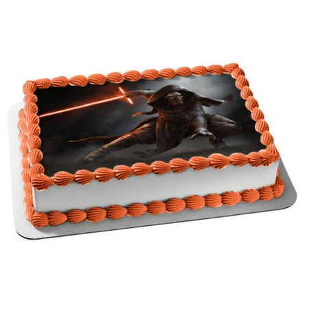 Star Wars Kylo Ren First Order Lightsaber Edible Cake Topper Image