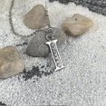 thumbnail image 3 of Collar de acero inoxidable con letra inicial I y piedra de circonita brillante CHAO, 3 of 5
