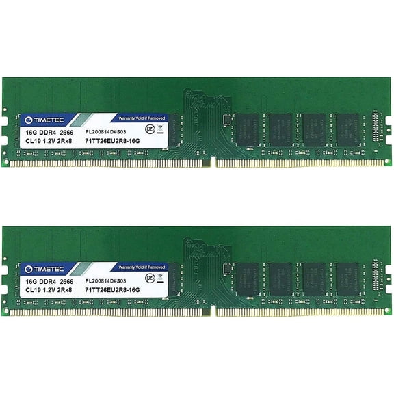 memory Hynix IC 32GB KIT (2x16GB) DDR4 2666MHz PC4-21300 Unbuffered ECC 1.2V CL19 2Rx8 Dual Rank 288 Pin UDIMM Server Memory RAM Module Upgrade (32GB KIT (2x16GB))