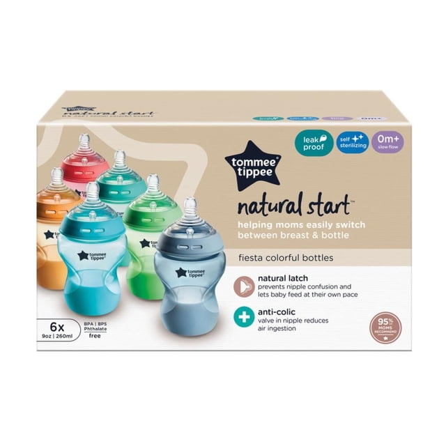 Biberón Tommee Tippee Natural Start 9oz, Fiesta