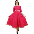 thumbnail image 1 of Bimba Kurti Anarkali pour Femmes avec Robe à Bordure Dorée Vêtements Indiens Kurta pour Dames, 1 of 2