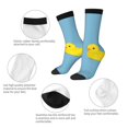 thumbnail image 3 of Logiee Cute Ducky Print Adult Socks for Men & Women,Calf Socks, Ankle Socks,Boots Socks,Breathable Casual Sock,Unisex Crew Socks, 3 of 6