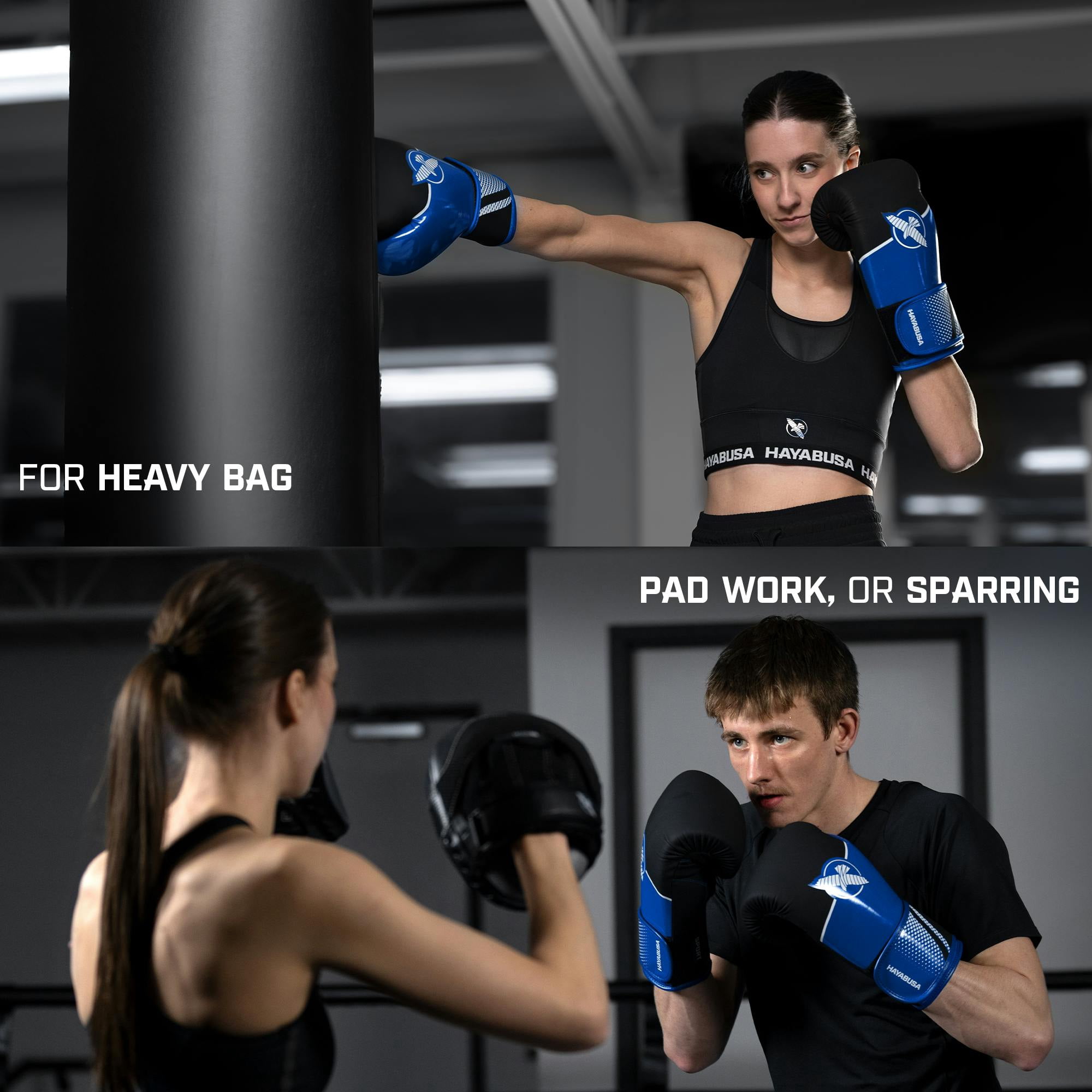 Hayabusa Sport Boxing Gloves - Blue/White, 14oz