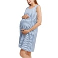 thumbnail image 4 of VALSEEL Mesh Panel Maternity Dress for Photography - Woman Stripe Sleeveless Pregnant Nursing Dress Collared Maxi Dress, 4 of 6