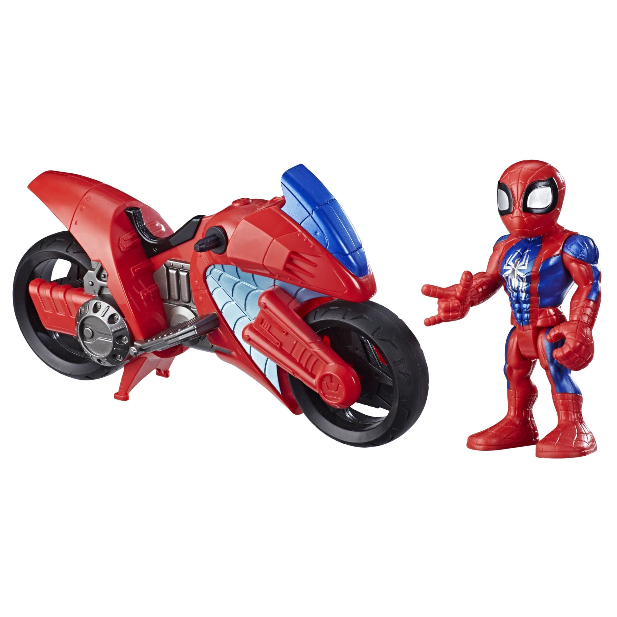 Playskool Marvel Super Hero Adventures Spider-Man Launcher Motorcycle Racer 2 