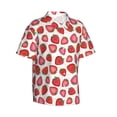 thumbnail image 2 of Balery Hand Drawn Strawberry Print Men's Hawaiian Shirts Short Sleeve Beach Shirt Relaxed Fit Vacation Button Down Shirts-Medium, 2 of 9