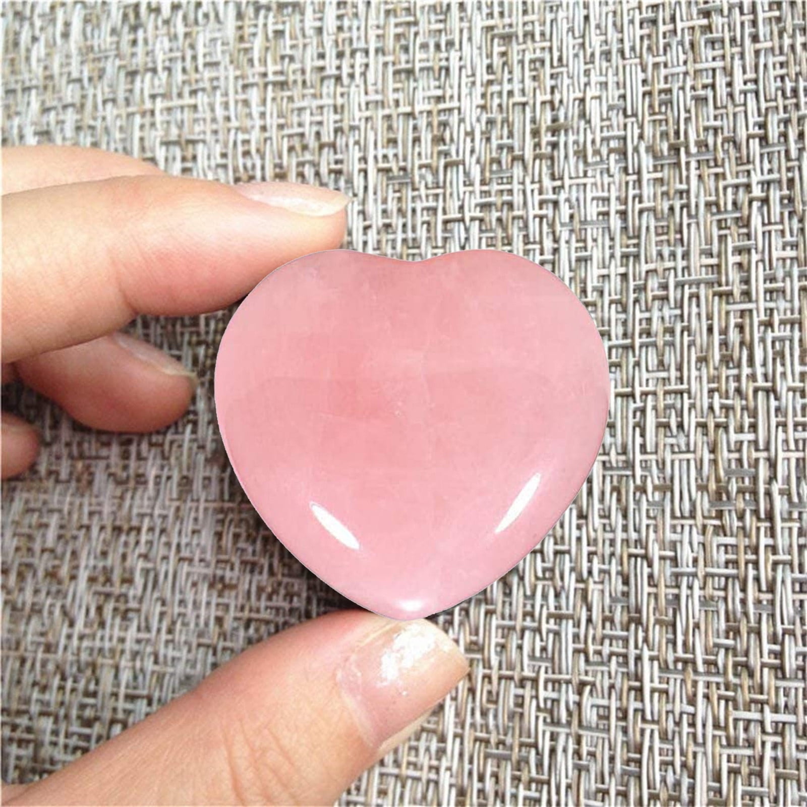 Natural Heart Pink Rose Quartz Crystal Pendant Chakra Stone Point Healing Reiki 