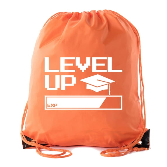 Senior Graduation Drawstring Backpacks Personalized Party Favor Cinch Bags - Level Up Bar
