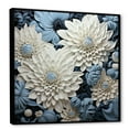 thumbnail image 2 of Designart "Muted Blue And Graceful Mums III" Mums Floater Framed Canvas Wall Art, 2 of 5