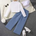 thumbnail image 6 of Girls 2-Piece Outfit Sets Long Sleeve Sweatshirt Shirts And Cargo Jogger Pants Outfits Girls Sets Kaprioy Girls Clothes Fall Winter, 6 of 9