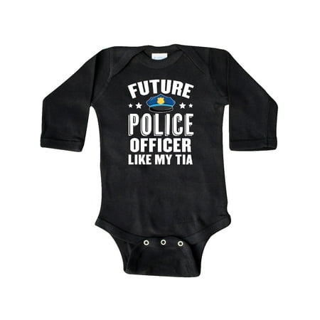 

Inktastic Future Police Officer Like My Tia Gift Baby Boy or Baby Girl Long Sleeve Bodysuit