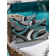 thumbnail image 4 of Waterproof Outdoor Throw Pillows with Inserts 12"x20" Set of 2,Turquoise Geometric Soft Decorative Pillowcases for Couch Bedroom,Grey Classic Abstract Lines Striped Pillow Covers for Sofa Living Room, 4 of 8