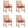 thumbnail image 1 of Sillas para Comedor de Patio Casafoyer 4 piezas en Madera Maciza de Acacia con Cojines, 1 of 5