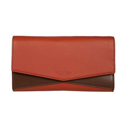 Bottega Veneta Ladies Bicolor Leather Wallet With Strap