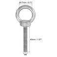 thumbnail image 2 of Uxcell M6 x 40mm Lifting Shoulder Eye Bolt 304 Stainless Steel Lifting Ring Threaded Eyebolt with Nuts and Washers 5Pcs, 2 of 5