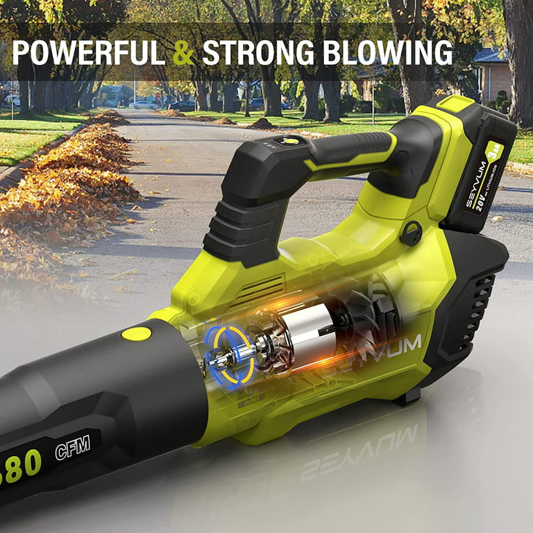 Cordless Leaf Blower,20V Handheld Electric Leaf Blower with 2 x 2.0Ah  Battery & Fast Charger, 2 Speed Mode, Lightweight Battery Powered Leaf  Blowers