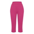 thumbnail image 6 of Women's Leggings Capri Leggings For Women 2024 High Waisted Cutout Yoga Capris Lightweight Cozy Cropped Pants Solid Soft Pajams Pants,Pink Women's Legging XXL, 6 of 6