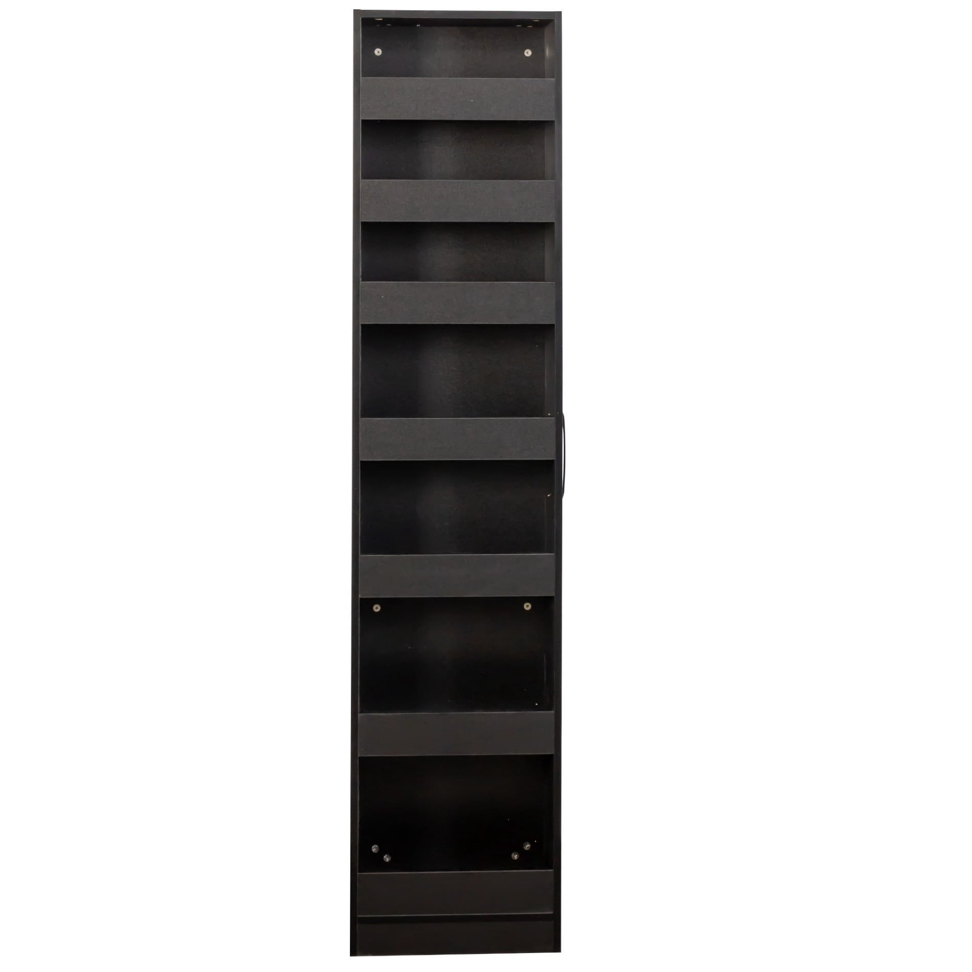 7 Tier Slim Rolling Storage Cart, Narrow Pull-Out Storage Organizer with Wheels and Handle, Space Saving Shelf for Kitchen, Bathroom, Laundry Room, Black
