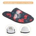 thumbnail image 3 of KLL Rose Flowers Slippers for Women Men House Slip on Indoor Outdoor Bedroom Furry Fleece Lined Ladies Comfy Anti-Skid Rubber Hard Sole-Medium, 3 of 8