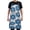Blue Flowers with Petals, variant on Colorful Pig Face Kitchen Apron with 2 Pockets Adjustable waterproof Cooking Aprons for Women Men Chef