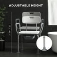 thumbnail image 5 of Accent Chairs HOMCOM 3-in-1 Shower Chair with Back and Arms, Height Adjustable Bedside Commode, Raised Toilet Seat with Non-Slip Rubber Foot Pad for Seniors, Disabled, White,Leather Accent Chairs, 5 of 10