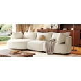 thumbnail image 4 of shunda K Three Piece Sofas with Five Back Cushions and Curved Seat, for Living Room, Study Room, and Apartment, Beige, 4 of 5