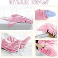 thumbnail image 3 of M Size Flannel Shark Blanket Hoodie, Soft Cozy Warm Wearable Shark Blanket, Funny Shark Onesie Sleeping Bag Blanket，Wearable shark blanket hoodie cartoon animal one-piece blanket(Pink）, 3 of 6
