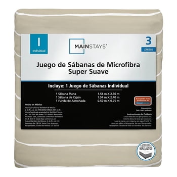 Juego De Sábanas Mainstays Individual Rayas Beige Blanco