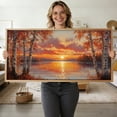 thumbnail image 3 of TOARTi Birch Tree Framed Canvas Wall Art Forest Lake Sunset Landscape Painting Natural Autumn Scenery Decor for Living Room Bedroom Office 20x40 Inch, 3 of 10
