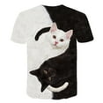 thumbnail image 3 of Patlollav Womens Plus Size,Women's Fashion 3D Cat Print Casual T-Shirt Summer Short Sleeve O-Neck Blouse, 3 of 6