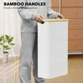 thumbnail image 6 of SpaceAid Slim Laundry Hamper with Lid, 65L Narrow Tall Clothes Basket Bin, White, 6 of 6